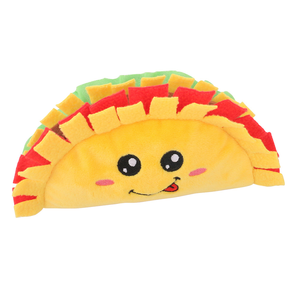 Hot Sale Cute Durable Squeaky Plush Food Series Stuffed Pet Dog Toy Plush Taco