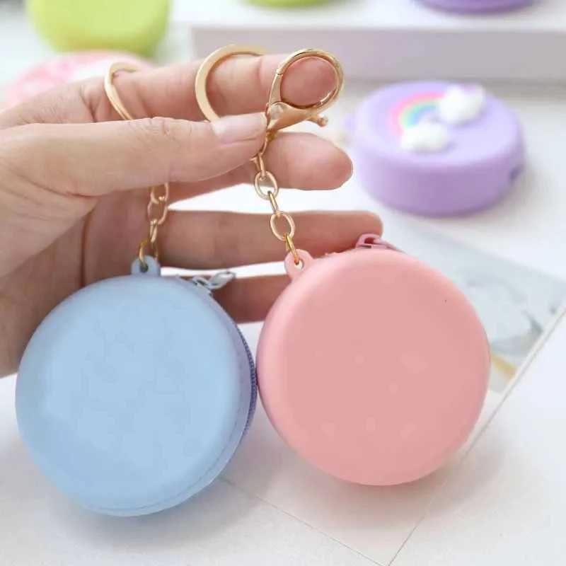 Women Girls Candy Color Silice Mini Round Coin Holder Case Coin Purses Fi Coin Purse Zipper Wallet For Kids Women LadiesXJ241111