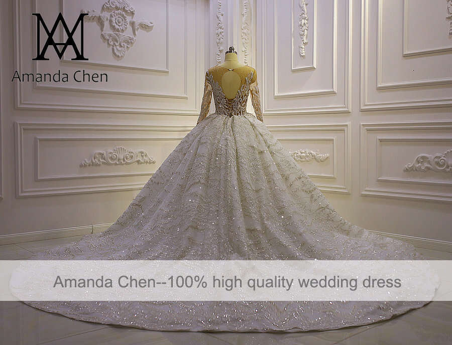 2024Model Design Lace Applique Sexy See Through Wedding dress