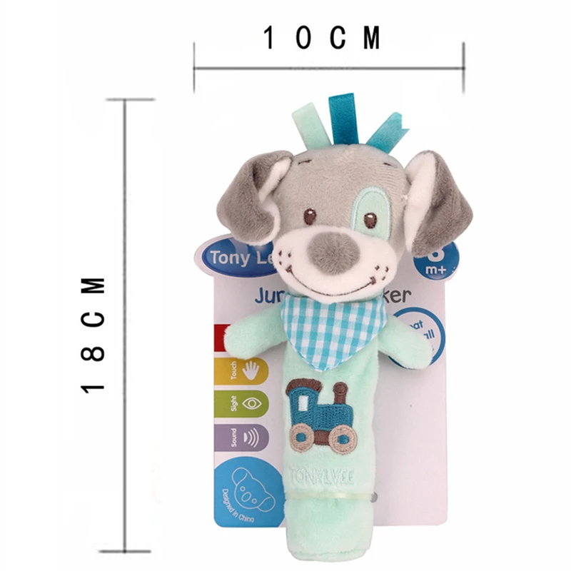 New Baby Animal Hand Bell Rattle Soft Rattle Toy 2025 Newborn Educational Rattle Mobiles Baby Toys Cute Plush Bebe Toys new 0-12 Months