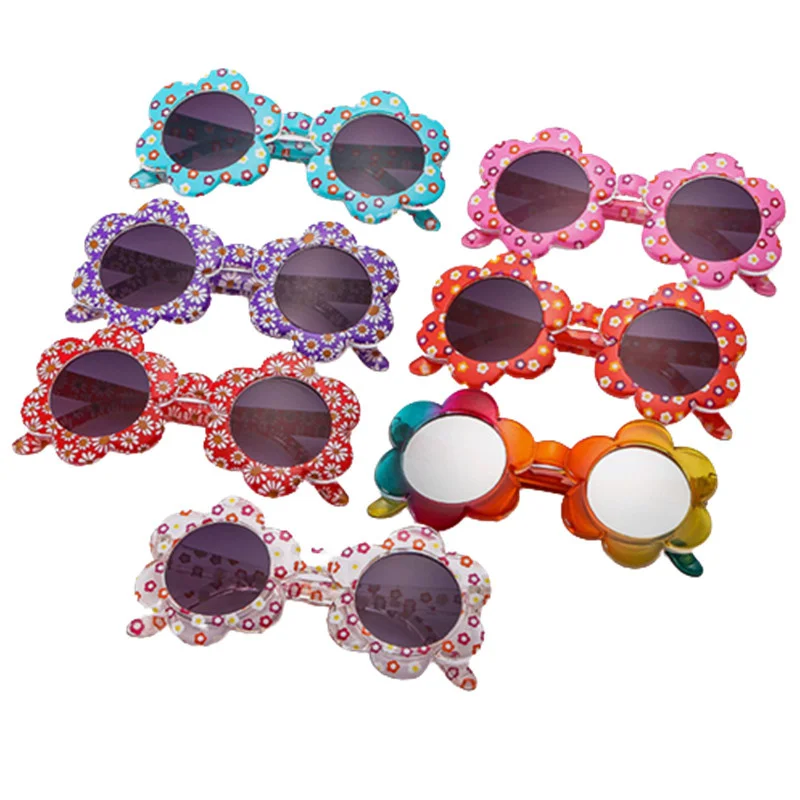 2023 Gradient 2025 Lens Children's Flower Sunglasses Kids Girls Cute Baby new Eyeglasses Round Floral Print Eyewear Child Daisy Glasses