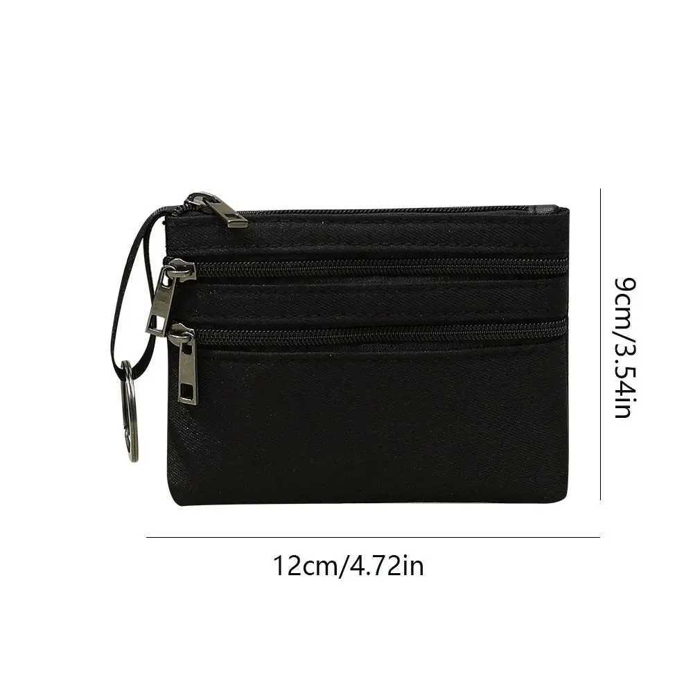 Korean Style Ox Cloth Coin Purse Double Zipper Canvas Small Item Bag Coin Purse Wallet Card Storage Bag WomenXJ241111