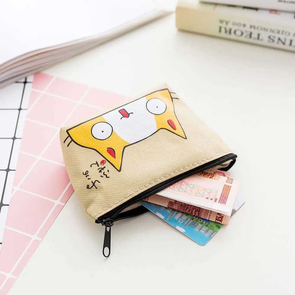 Classic For Girls Carto with Zipper Multifunctial Print Card Holders Korean Mey Bag Women Wallets Small Coin PurseXJ241111