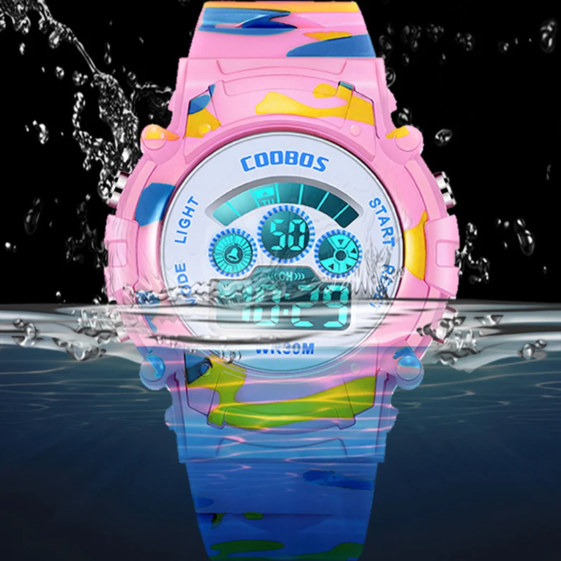 Kids Watches new LED Luminous Digital Watches Silicone Waterproof Electronic Wristwatch for Boys Girls 2025 Chronograph Alarm Clocks