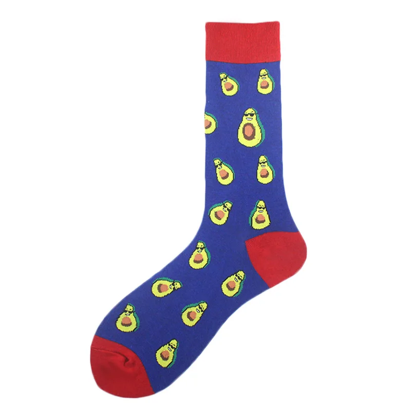 Fruit/Animal Design Happy Funny Socks 2025 Men Alien Avocados Frogs Pattern Crazy Sokken Jacquard Hip Hop Crew new Chaussette Unisex Sox