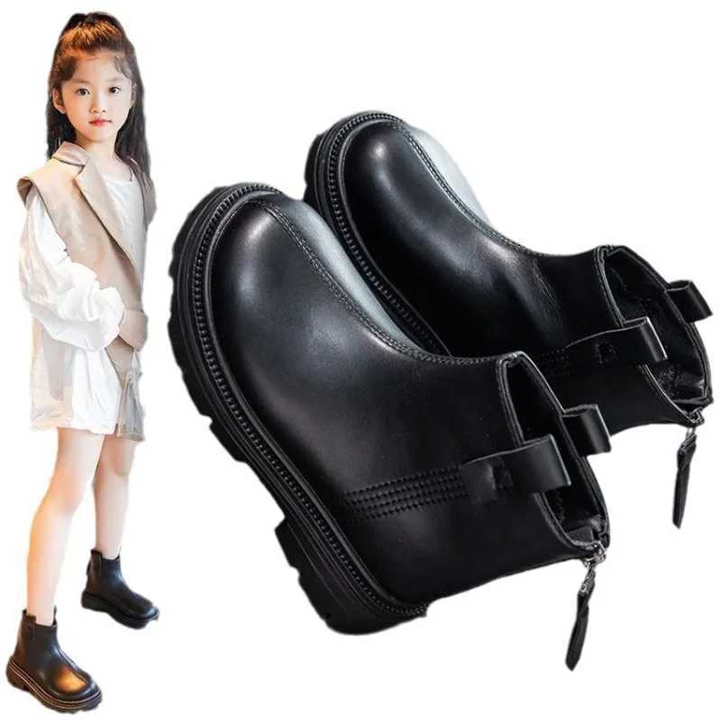 Girls ankle boots childrens rubber boots unisex fashion autumn winter back zipper simple classic childrens winter shoes anti slip M241102