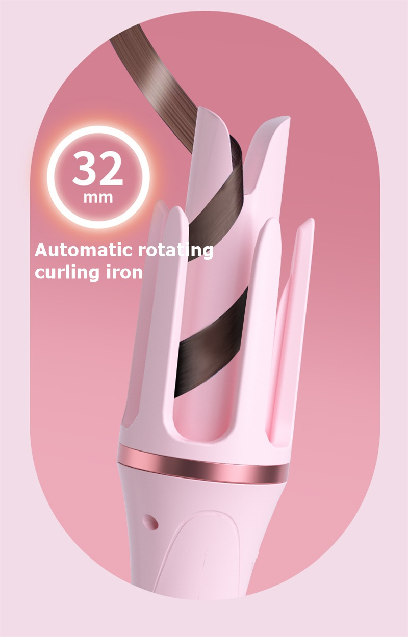 32mm Auto Curler, Iron With 4 Temperature , Automatic Shut-off, Anti-scald, Anti-tangle Rotating Curling Wand For Hair Styling Rizador Giratorio Para 