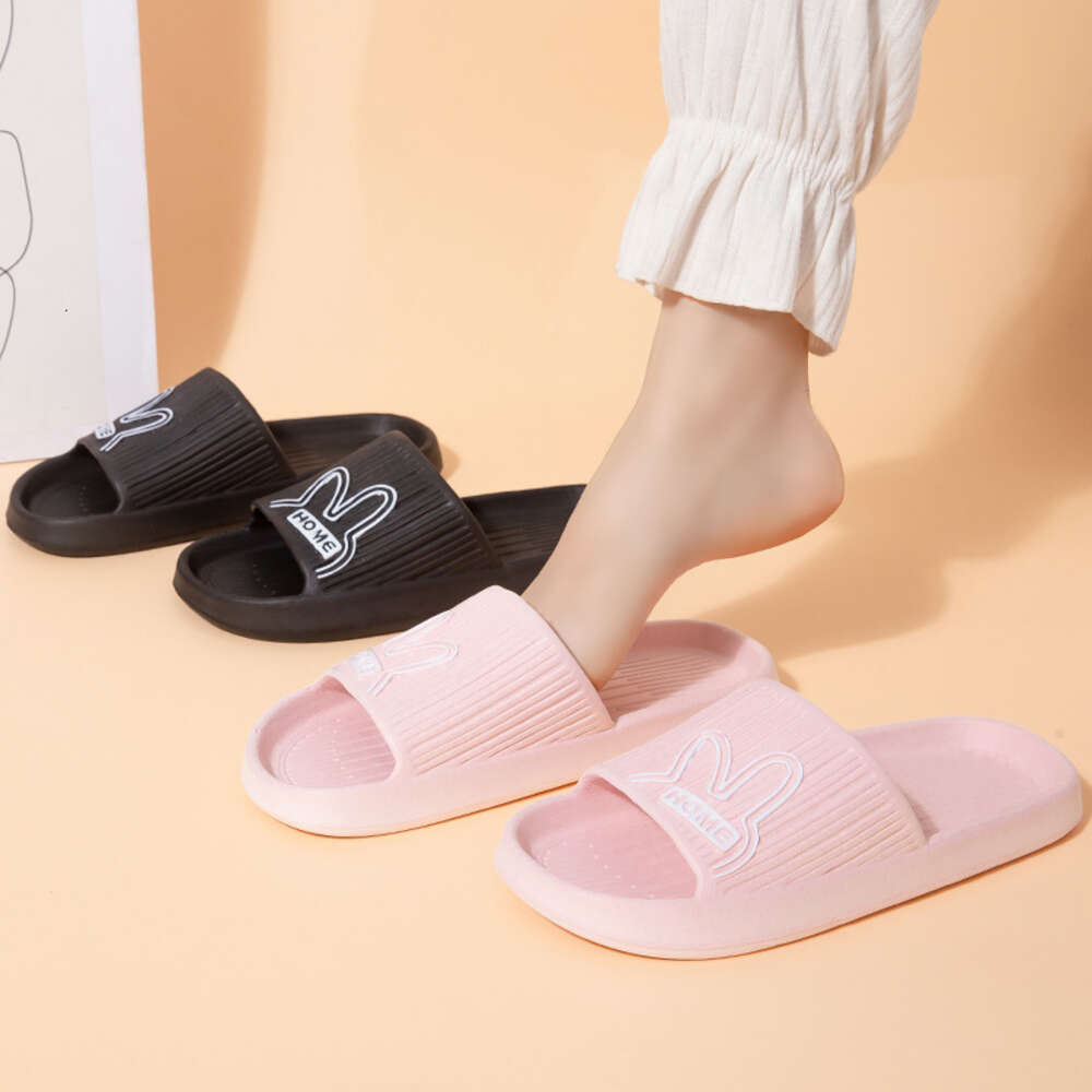 Cool slippers, summer new home cartoon rabbit sole, comfortable and lightweight couple men's anti slip slippers ddmythur