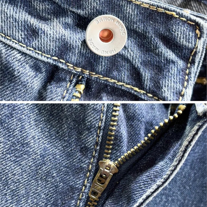 Vintage Denim Jeans Men Fashion Loose Tapered Drape Youth Denim Trousers Loose High Street Hip Hop Male Streetwear 241024