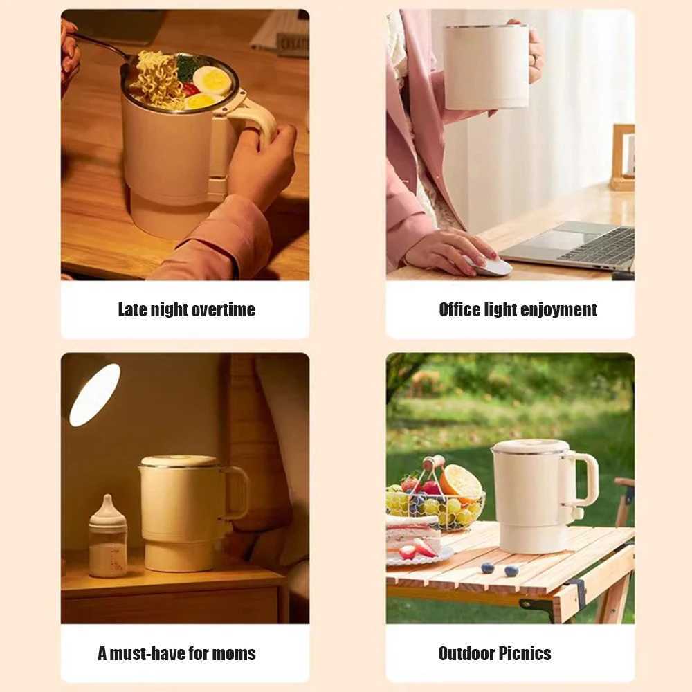 800ML folding mini electric kettle Mti function 304 stainless steel portable basin kettle water cup large capacity kettle Y241102