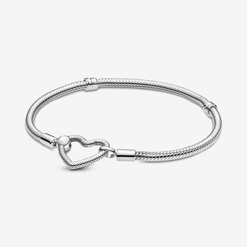 Heart Closure Snake Chain Bracelet 100% 925 Sterling Silver Charm Bracelets Women Men Jewelry Gold bracelet with Retail Box Wholesale Fast Shipping Z2