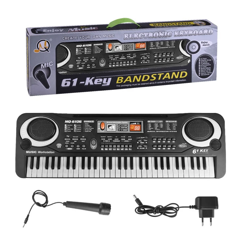 Children's 61 Keys Piano with Microphone Multifunctional Electronic Organ 37 Keys Music Electronic Keyboard Piano Girl Toys Gift