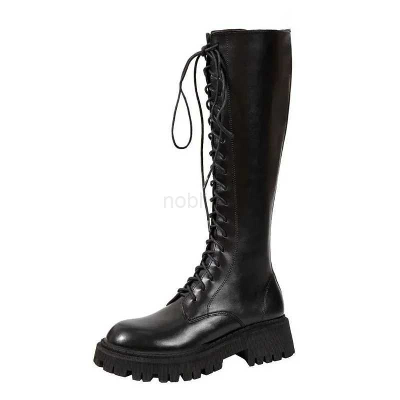 Leather Hot Knee High For Women Lace-Up Riding Boots New In Blue, Beige, Black - Sizes 34-40