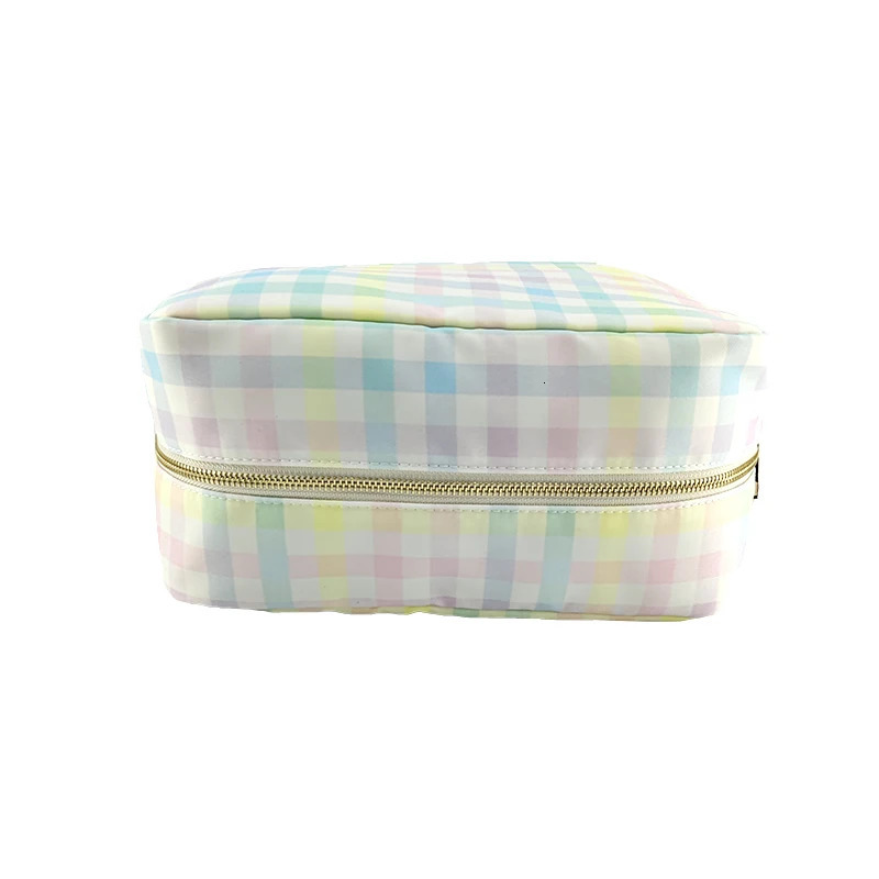 Rainbow Plain Makeup Bag Cute Nylon Travel Makeup Bag Womens Waterproof Makeup Bag 241031
