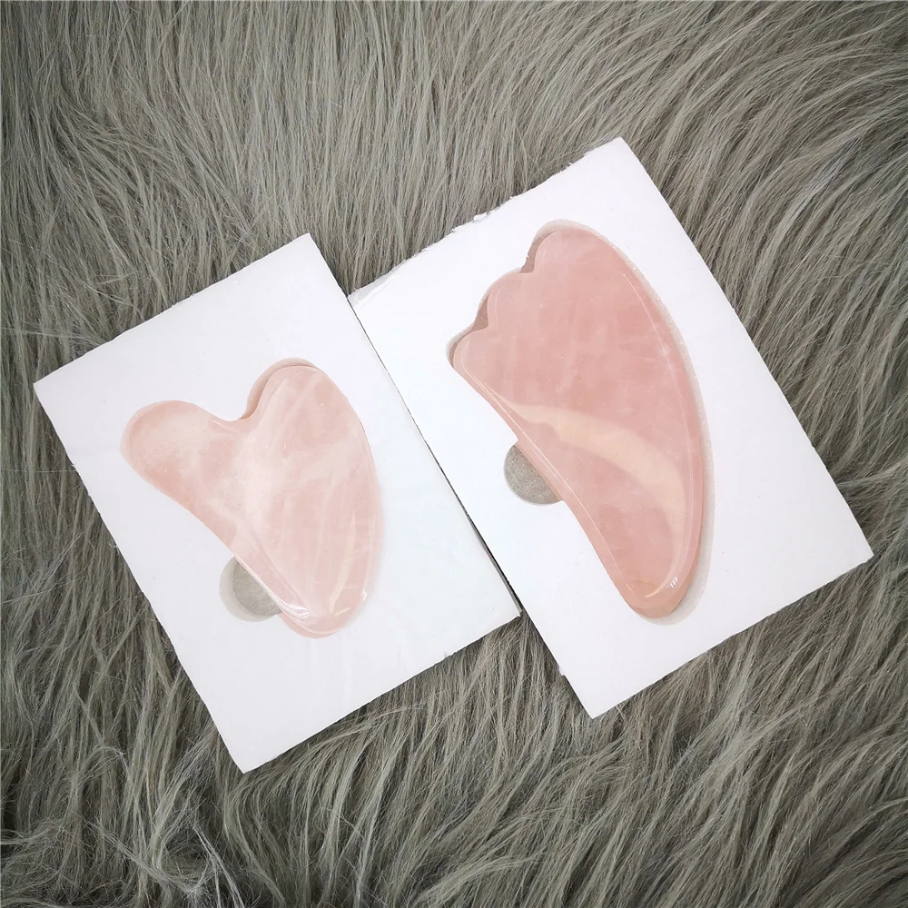 e cc Gua Scraper Jade Natural Sha Board Massage Rose Quartz Guasha Stone For Face Neck Skin Lifting Wrinkle Remover Beauty Car sha