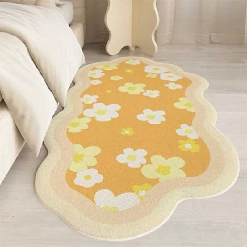VIKAMA 1PC Small Fresh Shape Cloud Imitation Cashmere Cat Feeling Living Room Rug Tea Table Sofa Cushion Bedroom Bed RugXJ241101