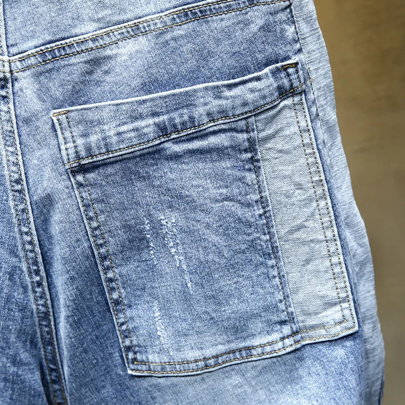 Oversize Jeans Men Harem Pants Wide Leg Loose Fit Tapered Jeans Male Joggers Hip Hop Streetwear Elastic Waist Trousers For Men 241024