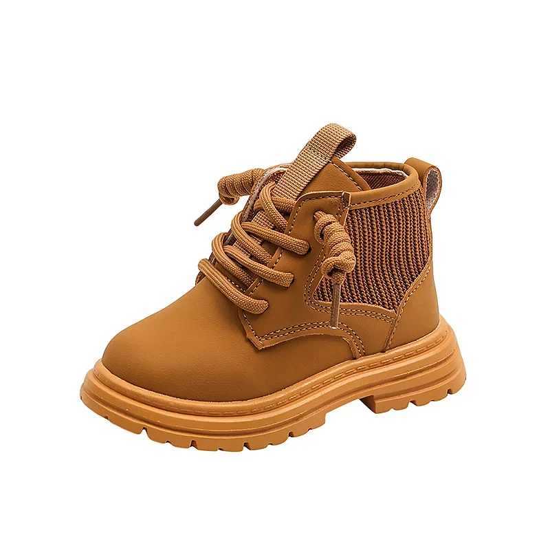 Boys Thick Bottom Girls Shoulder and Ankle Boots Spring and Autumn Fashion Childrens Solid Color Leather Boots Matte PU M241102