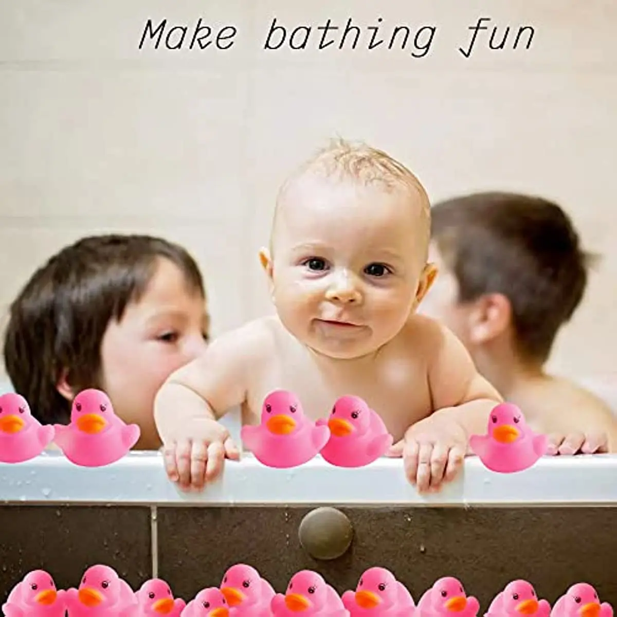 20PCS Rubber 2025 Duck Baby Bath Toys Pink Rubber Ducks Float Squeak Duckies Gift for Baby Toddler new Infant Shower Swimming Pool Party