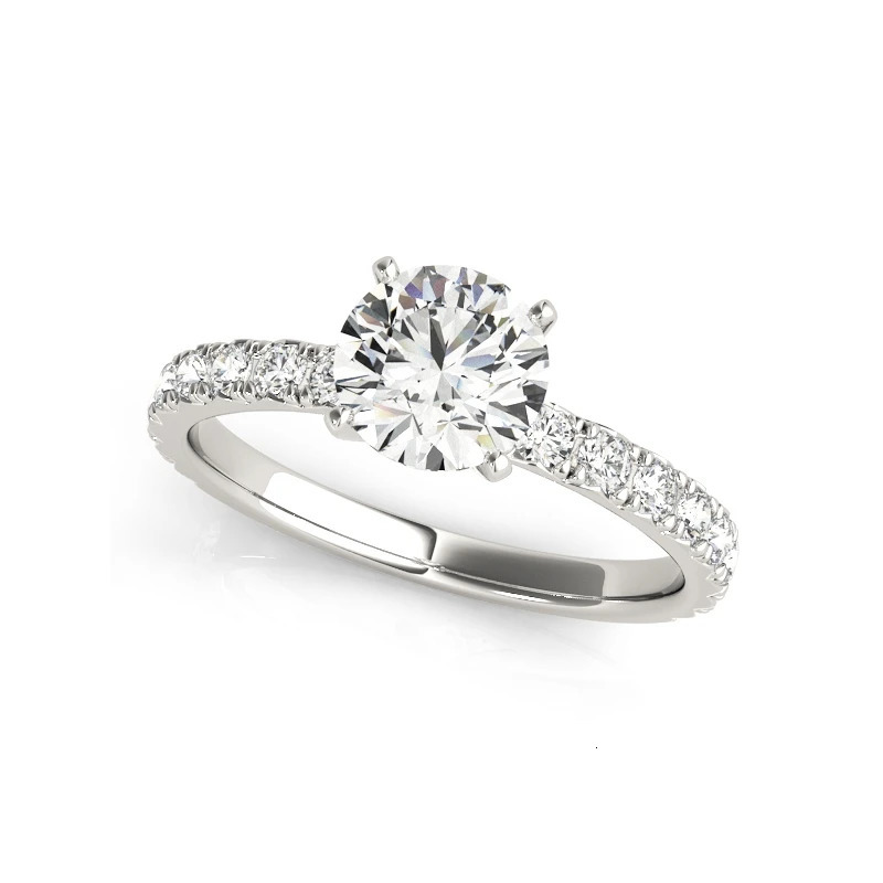 1 925 Sterling Silver Wedding Ring For Women Engagement Band Solitaire Fine Jewelry 240402