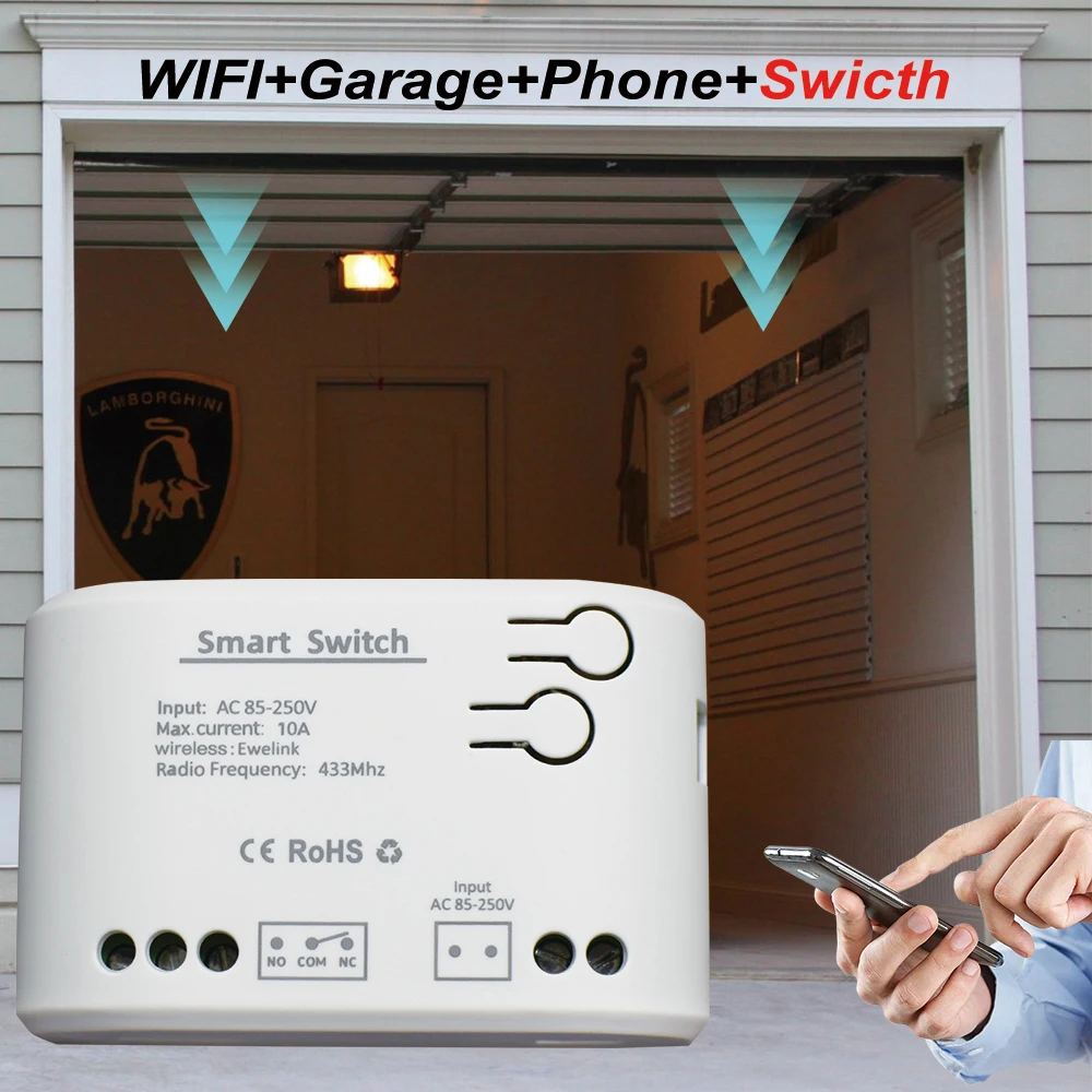 1CH RF Smart Switch 12V 24V 2025 220V AC DC WIFI Ewelink Remote new Control Garage Door Opener Switch 10A Relay Self-locking inching