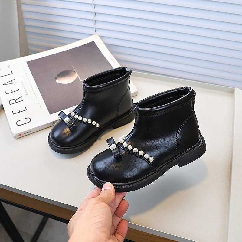 Spring and Autumn Girls and Childrens Boots New Childrens Shoulder Fashion Boots Solid Color Sweet and Unique Princess Short Ankle Boots M241102