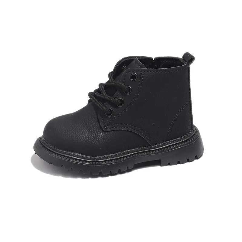 Childrens Leather Boots UK Sle Autumn Fashion Edition Boys Short Boots Soft Solid Color Retro M241102