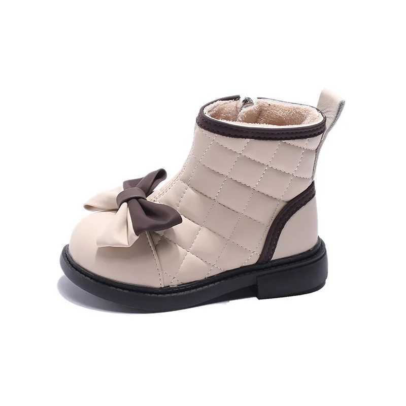 Winter student holiday Par dress shoes girl princess cotton shoes childrens cute bow boots cold resistant shoes M241102