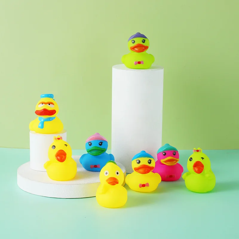 5-40PCS Baby Bath new Toys Soft Rubber Duck Squeeze Sound Float Animals Bathroom Swimming Water Toys for 2025 Children Boys Girls
