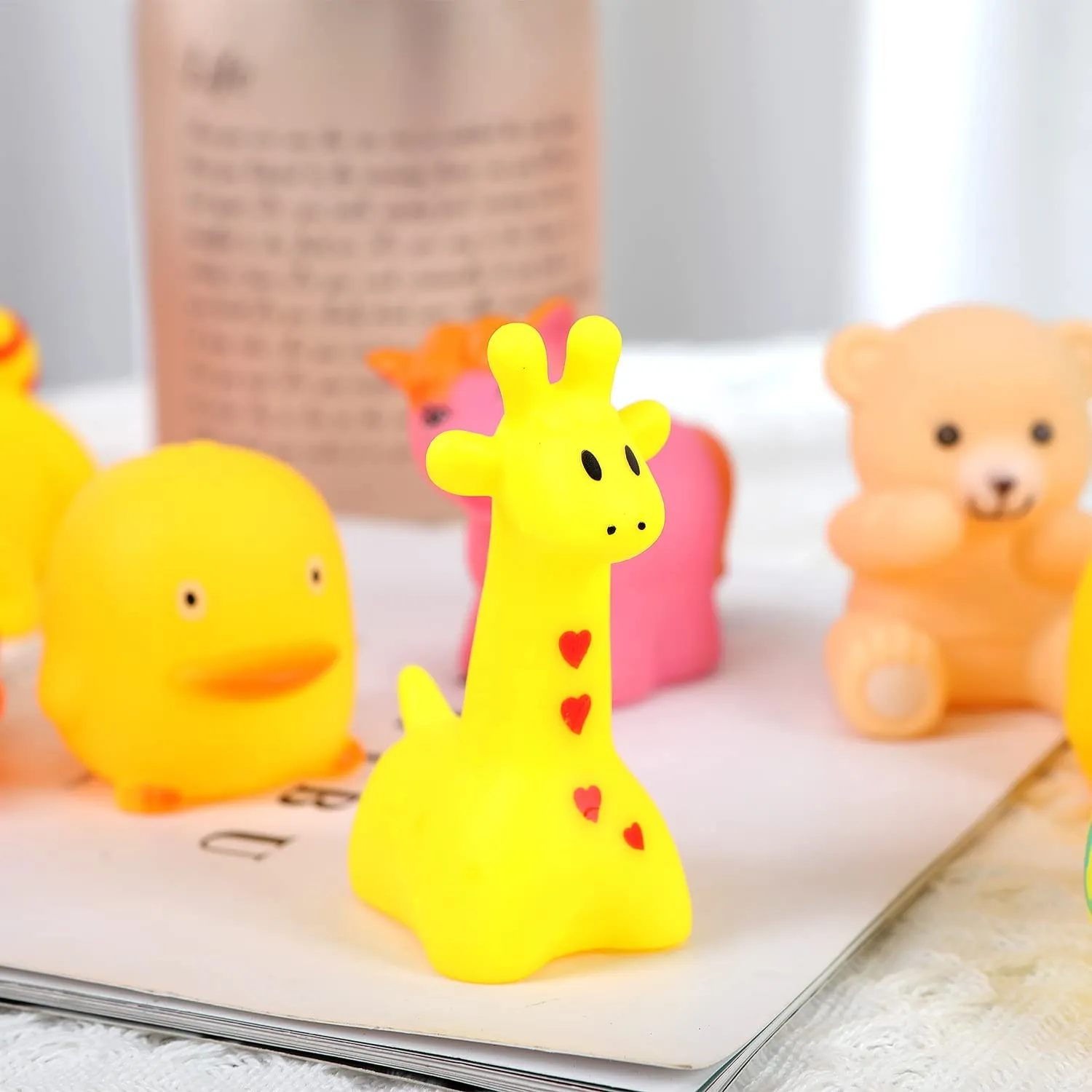 13 2025 Pcs Cute Animals Swimming Water Toys Colorful Soft Rubber Float Squeeze Sound Squeaky Bathing Toy new For Baby Bath Toys GYH