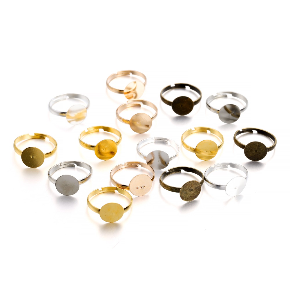 20-40Pcs/lot 7-10mm Metal Adjustable Blank Rings Setting For new DIY 2025 Handmade Ring Jewelry Making Finding Supplies Accessories