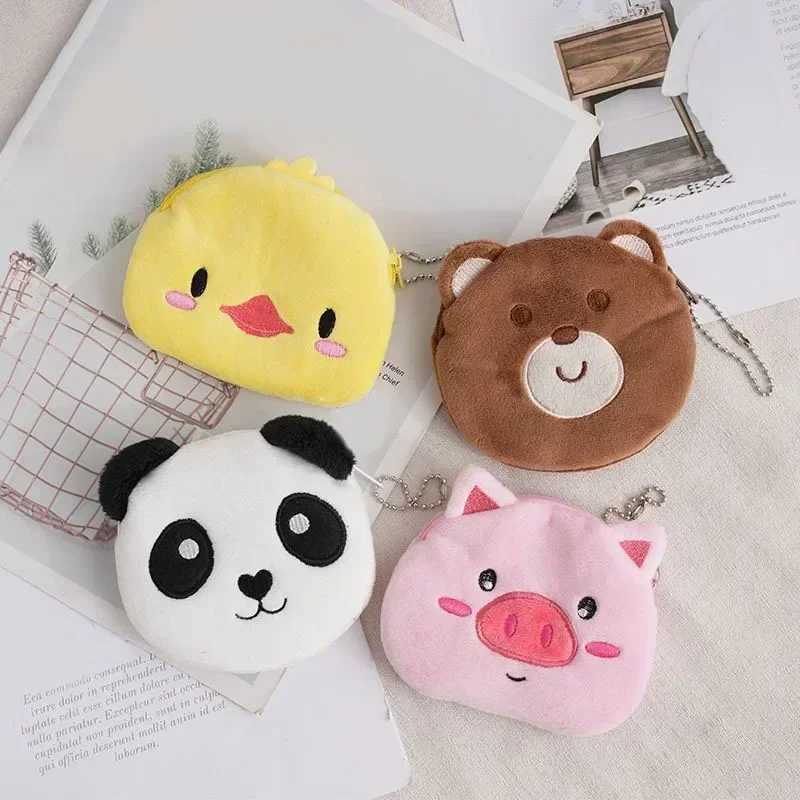 Women Girls Coin Purse Bag Carto Kids Girls Coin Purse Cute Fish Plush Wallet Mini Mey Coin Key Earphe Pouch CaseXJ241111