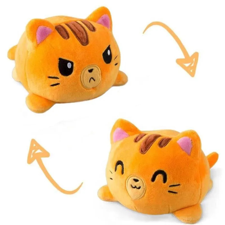Reversible Plush new Flip Toys Animal Cat Dog Unicorn Panda Double-sided Angry Reversible Happy 2025 Doll Shine Soft Cute Children Gifts