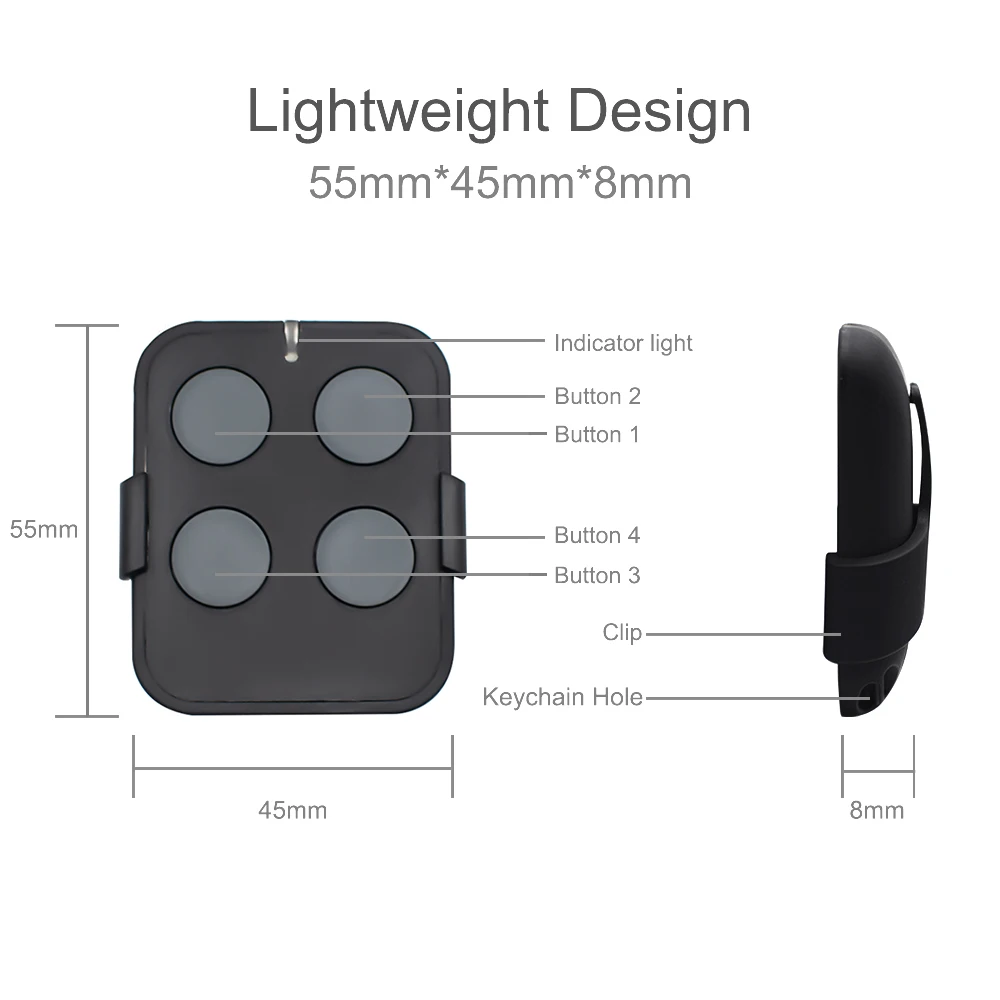 GIBIDI 433MHz Garage Remote Control 100% Compatible AU01590 AU1600 AU1610 AU1680 AU1810 DOMINO Rolling Code Gate Door Opener
