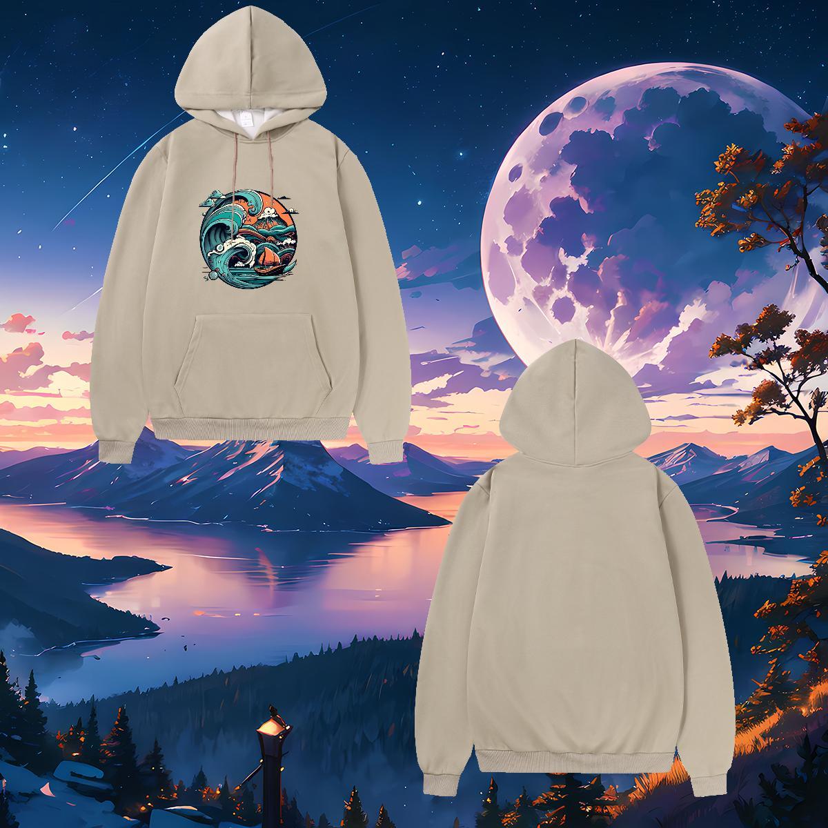 Brand Women's Hoodie Clothes TOP Quality Couples Hoodie Anime 350g Cotton Hooded Collar Breathable Beach