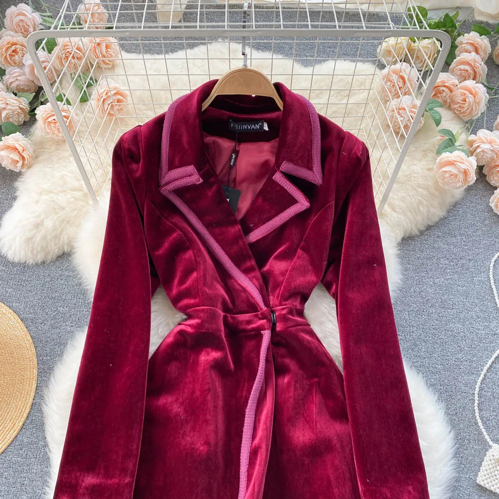 Amolapha Womens Long Sleeve Thick Trench Coat Womens Pocket Open Collar Straight Shirt Windproof Manto Womens Warm Coat 241031