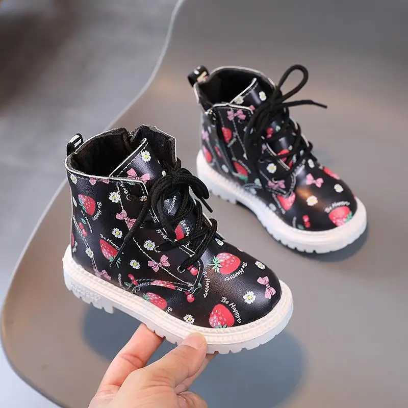 New autumn winter childrens plush boots childrens anti slip rubber outsole ankle boots boys and girls fashionable childrens shoes M241102