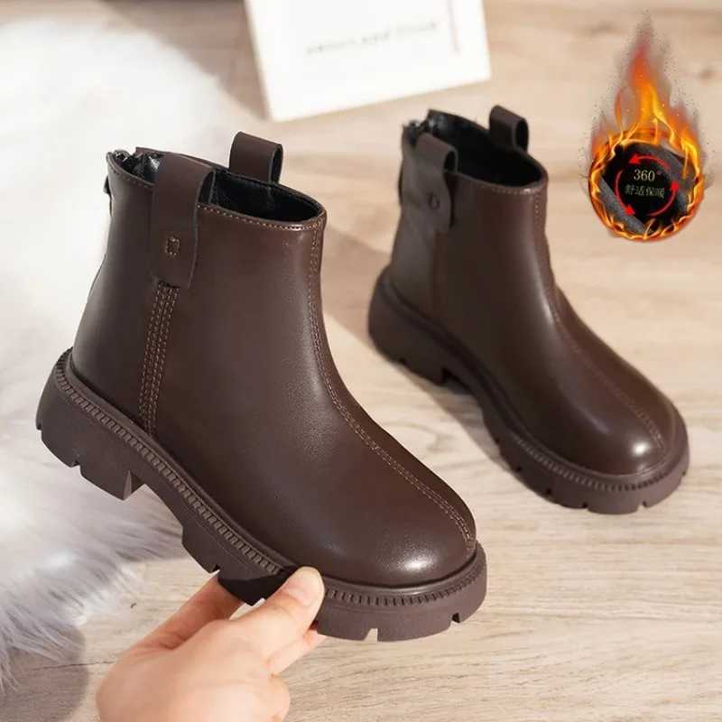 Autumn Winter Baby Boots Warm Boys and Girls Shoes Pu Leather Childrens Boots Fashion Preschool Boots Childrens Snow Shoes M241102
