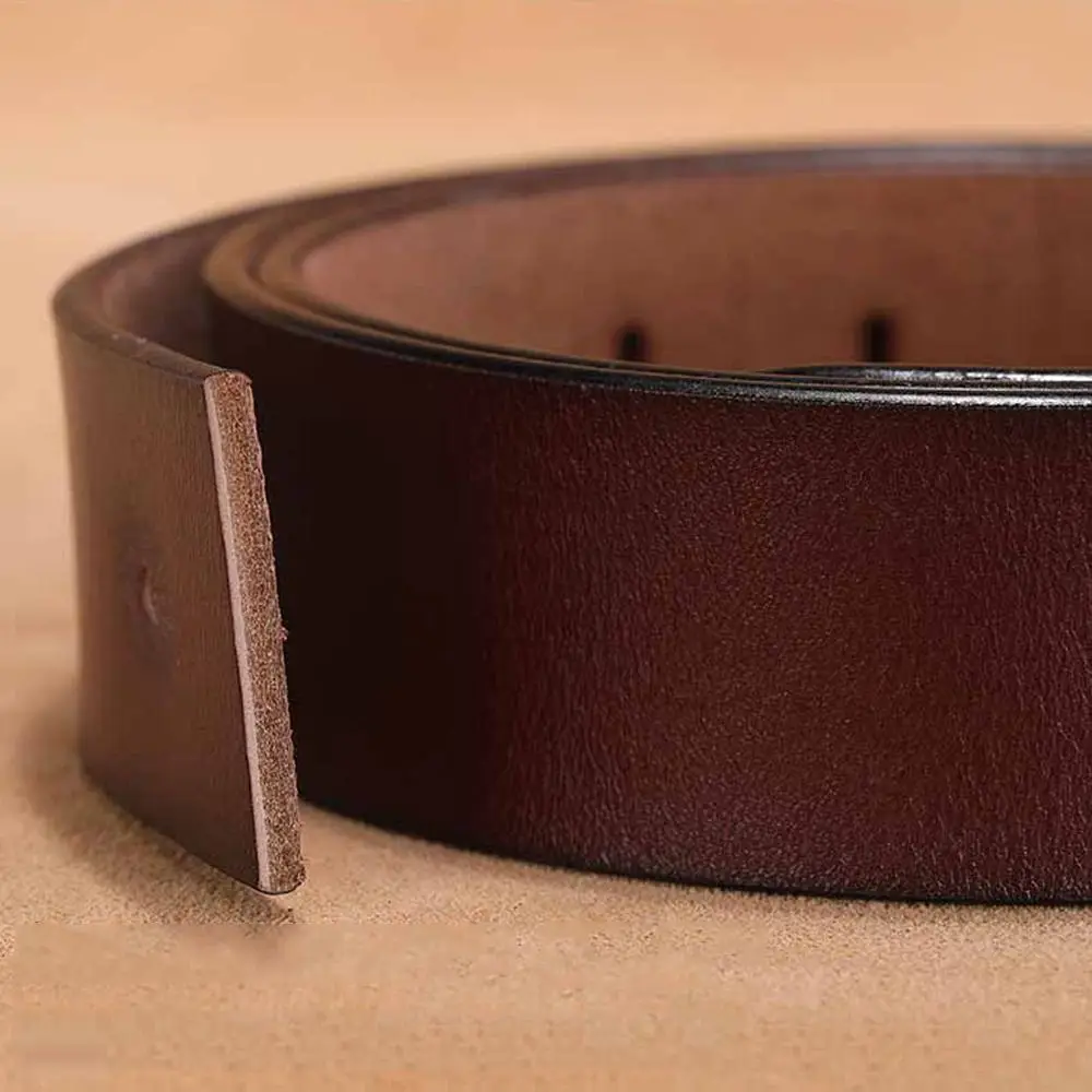 new 2025 Replacement Craft DIY Brand Designer Classic Waistband 3.3/3.8cm with Hole No Buckle Girdle Genuine Leather Belt