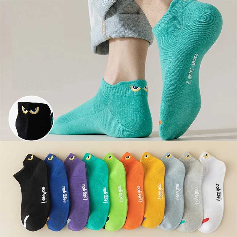 5/10 Pairs Man Short Socks Ankle Boat Socks Breathable Casual Athletic Socks Women Summer Thin Low-Cut Male Socks X250319