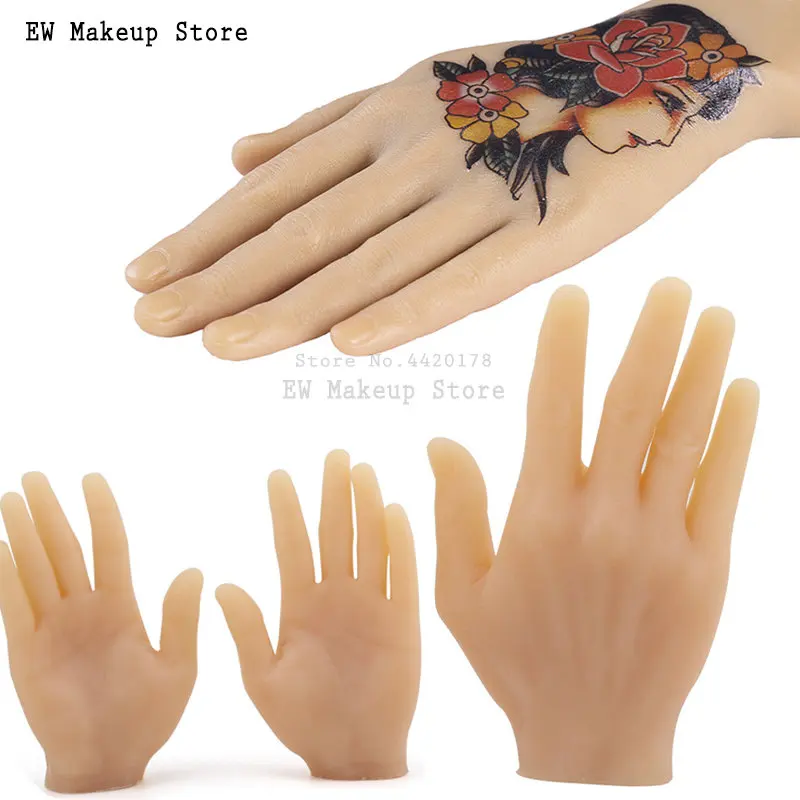 1PCS 3D Silicone Tattoo 2025 Practice Left/Right Hand Arm Makeup Practice Fake Hand Skin Supply for Tattoo Beginners new Training Tools