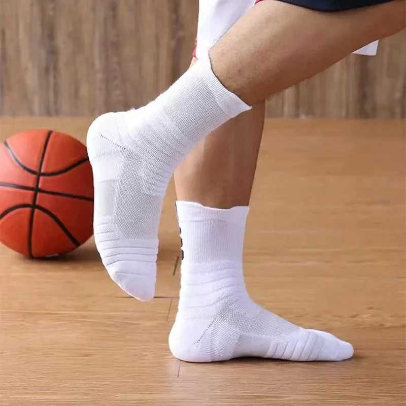 3pairs/Lot Mens Compression Stockings Breathable Basketball Sports Cycling Moisture Wicking High Elastic Tube LX241102
