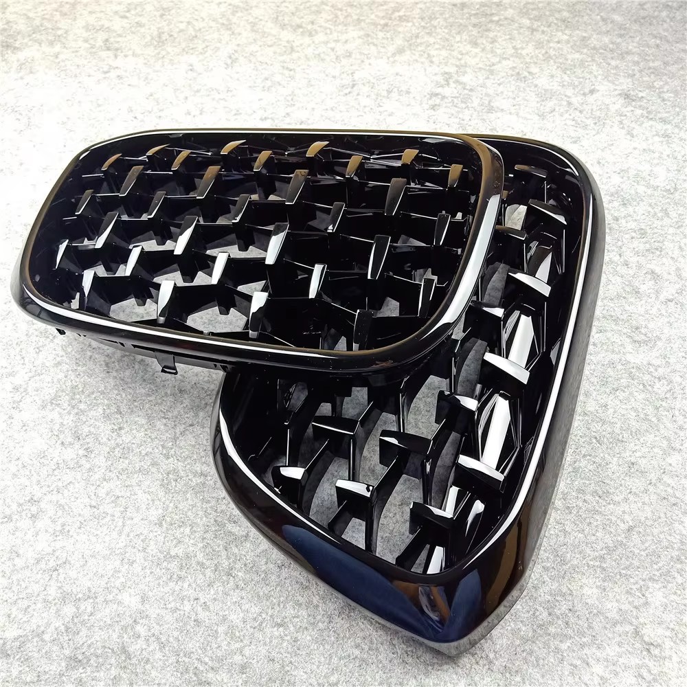Diamond Style Auto Part Front Grille For BMW X3 G01 G08 2018-2019 ABS Material Full Black Kidney Mesh Car Grill Grille