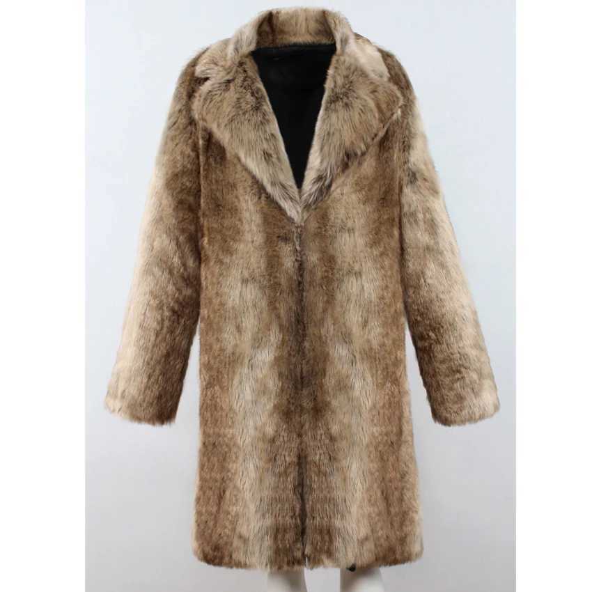 Men hot new winter warm fashion imitation fur coat fur coat fur jacket long mink coat Fur coat men jacketXJ241102