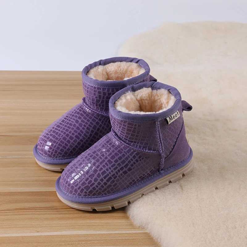 Womens genuine leather boots womens baby boots snow boots childrens shoes warm plush winter childrens boots M241102