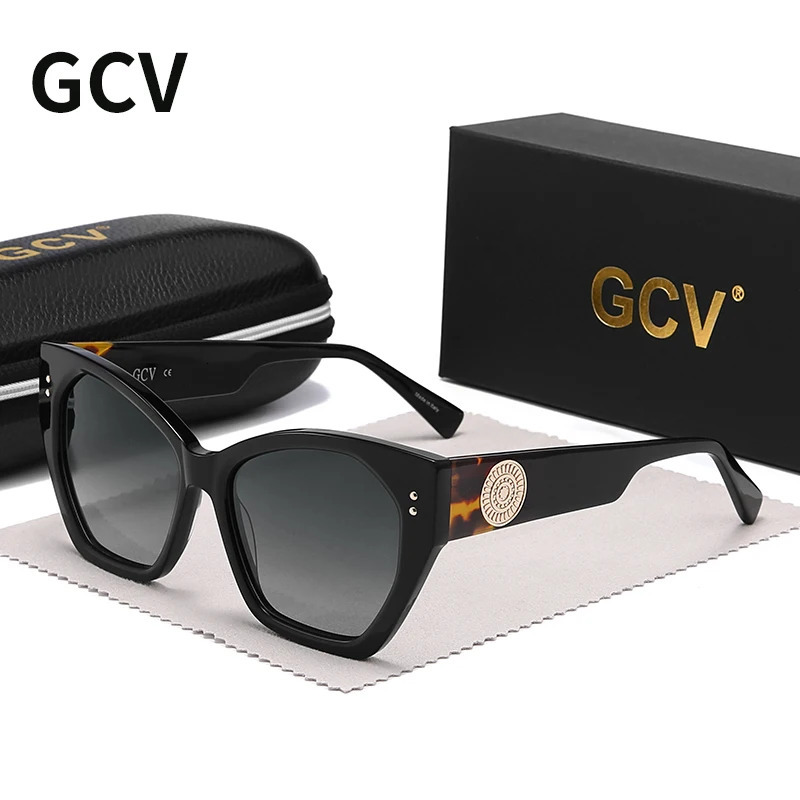 GCV acetic acid appearance patent n womens butterfly rectangular triangular polarized sunglasses UV400 fashion 241031