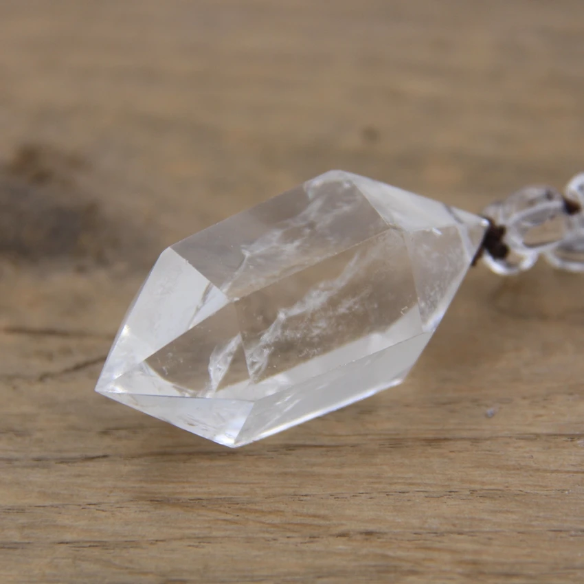 new Natural Quartzs Double Point 2025 Pendants Crystal Net Chip Beads Knotted Handmade Yoga Necklace Mala Jewelry Wholesales,QC0125