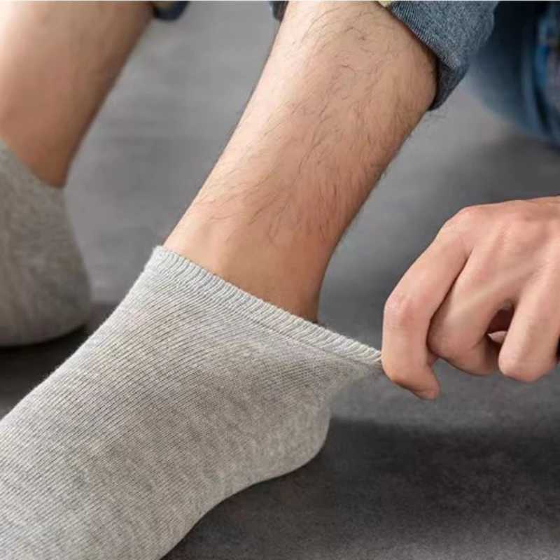 50Pairs Mens Short Sweat-absorbent Short Summer Thin Low-top Shallow Invisible with Black White and Grey Boat LX241102