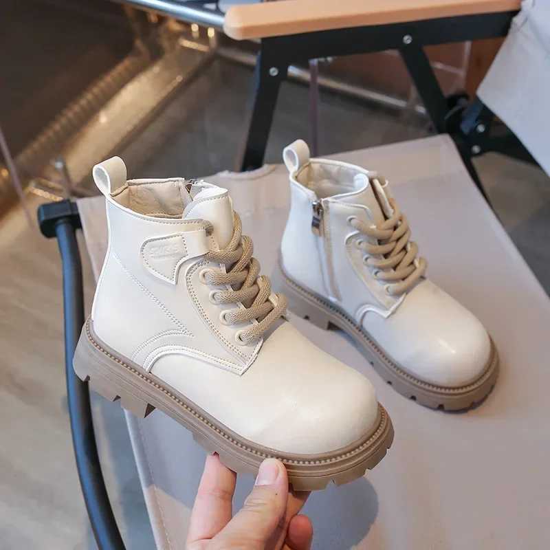 Ankle Boots Solid Color Versatile Kids Short Boots with Side Zipper Autumn New Children Fashion Boots Soft Sole M241102