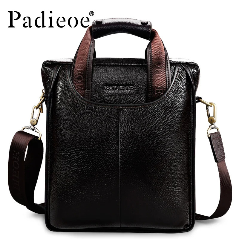 Padieoe Vintage Men Briefcase Genuine Leather Messenger Bags Fashion Male Tote Business Bag Shoulder 241029
